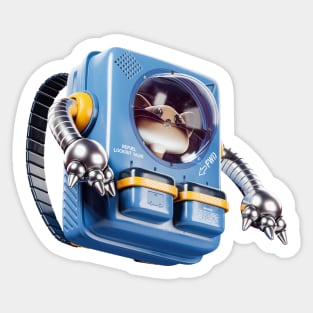 Backpack Spaceship for Cat Sticker